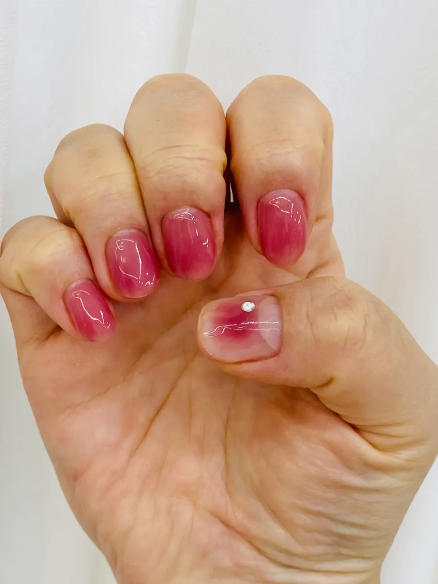 Finished grape-purple monthly nail-art design