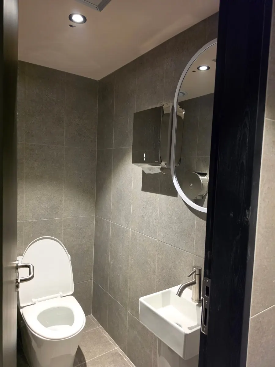 Interior of the newly renovated restroom