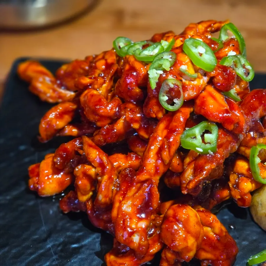 Boneless seasoned grilled chicken neck