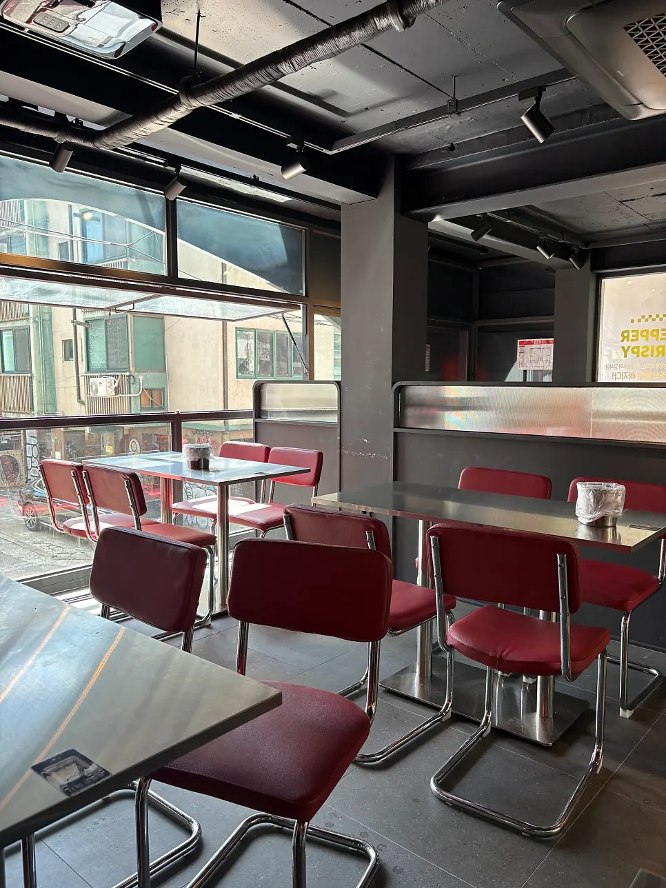 View of the store with the basement takeout pickup area