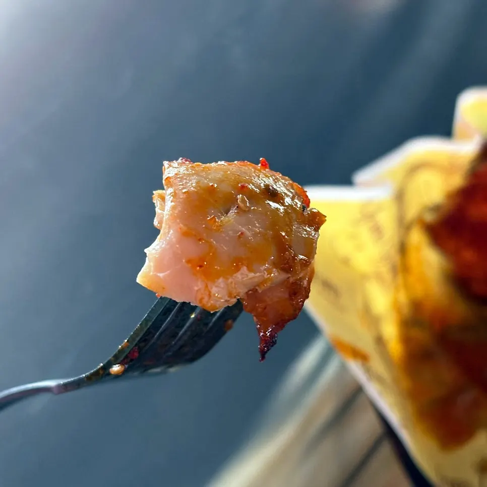 Close-up of the bright red pa-gireum tteokbokki sauce