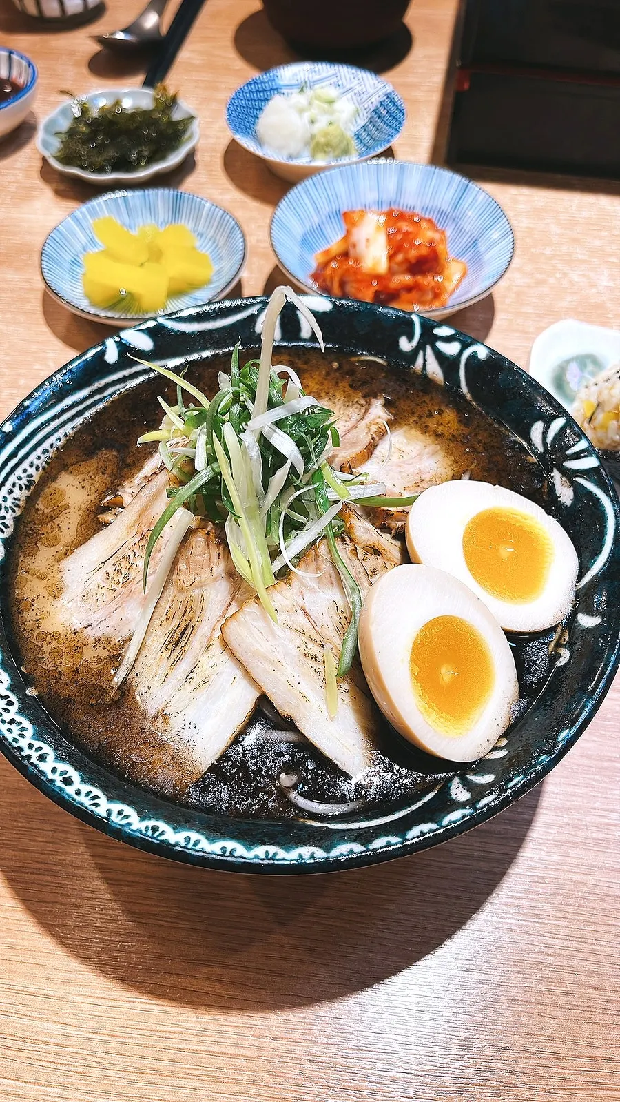Kumamoto-style ramen with extra chashu and egg