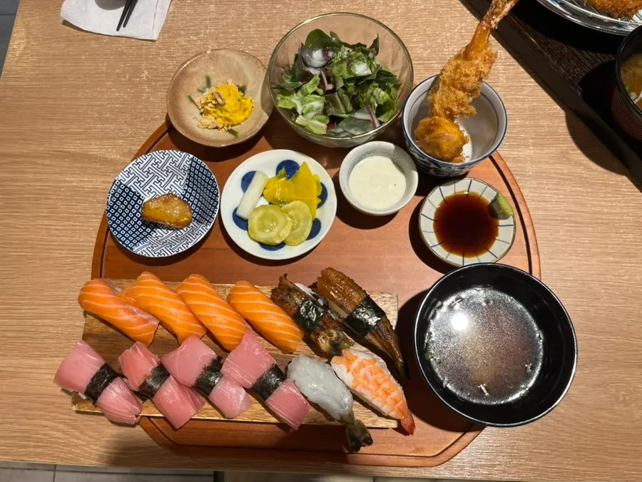 Premium mixed sushi set with a high proportion of salmon