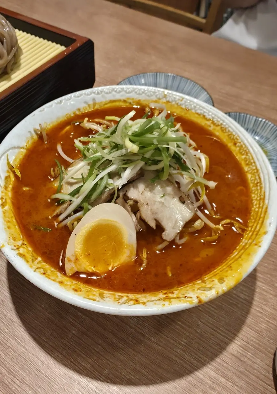 A bowl of spicy Korean-style gureume ramen