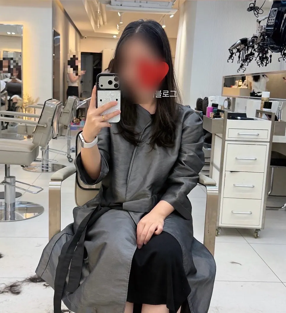 레이어드컷 완성 후 정돈된 머리