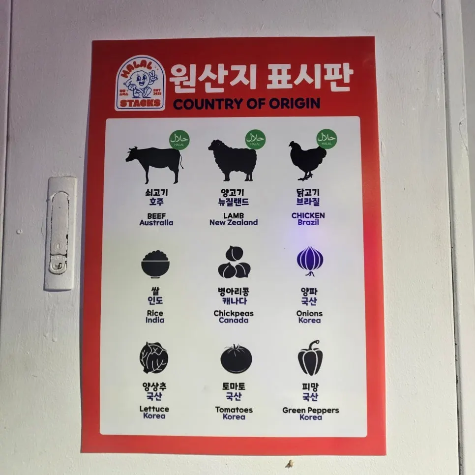 Sourcing sign displaying the halal mark