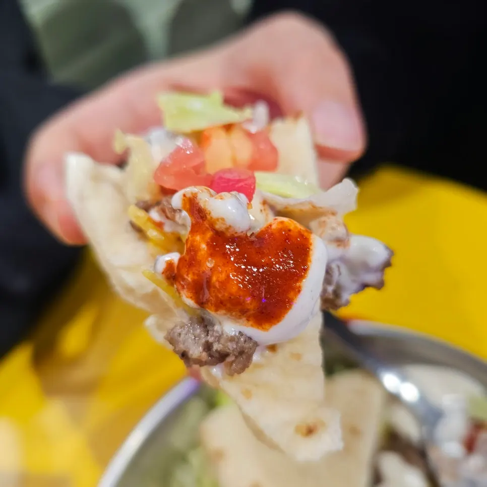 Tortilla-like flatbread served with the combo platter