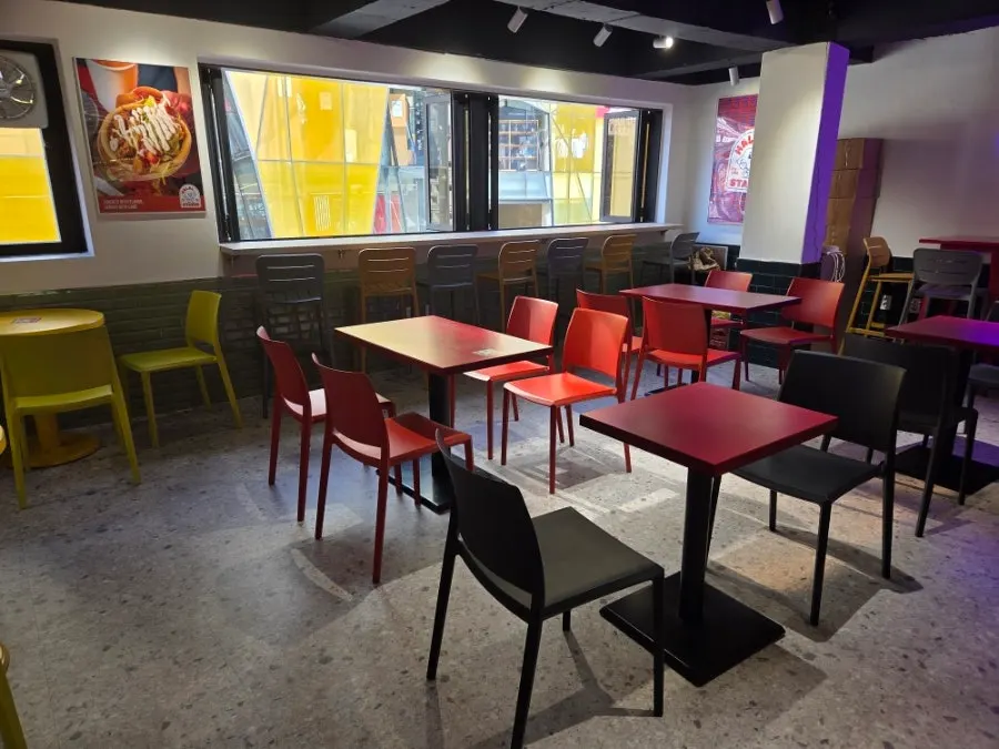 Spacious seating on the 2nd floor of Halal Steaks