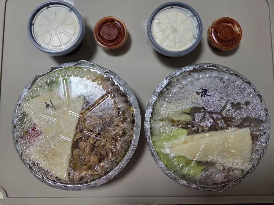 Two sauces included in the Halal Steaks takeout order