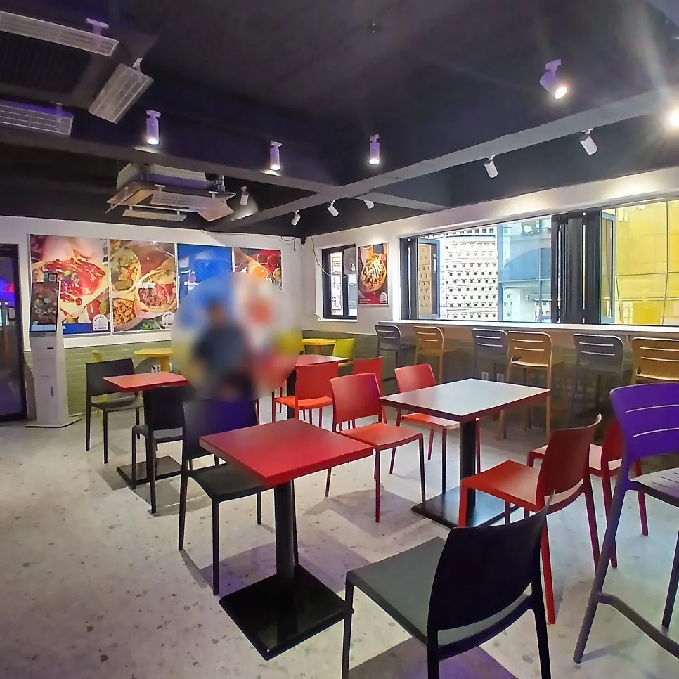 The 2nd-floor interior of Halal Steaks, more spacious than expected