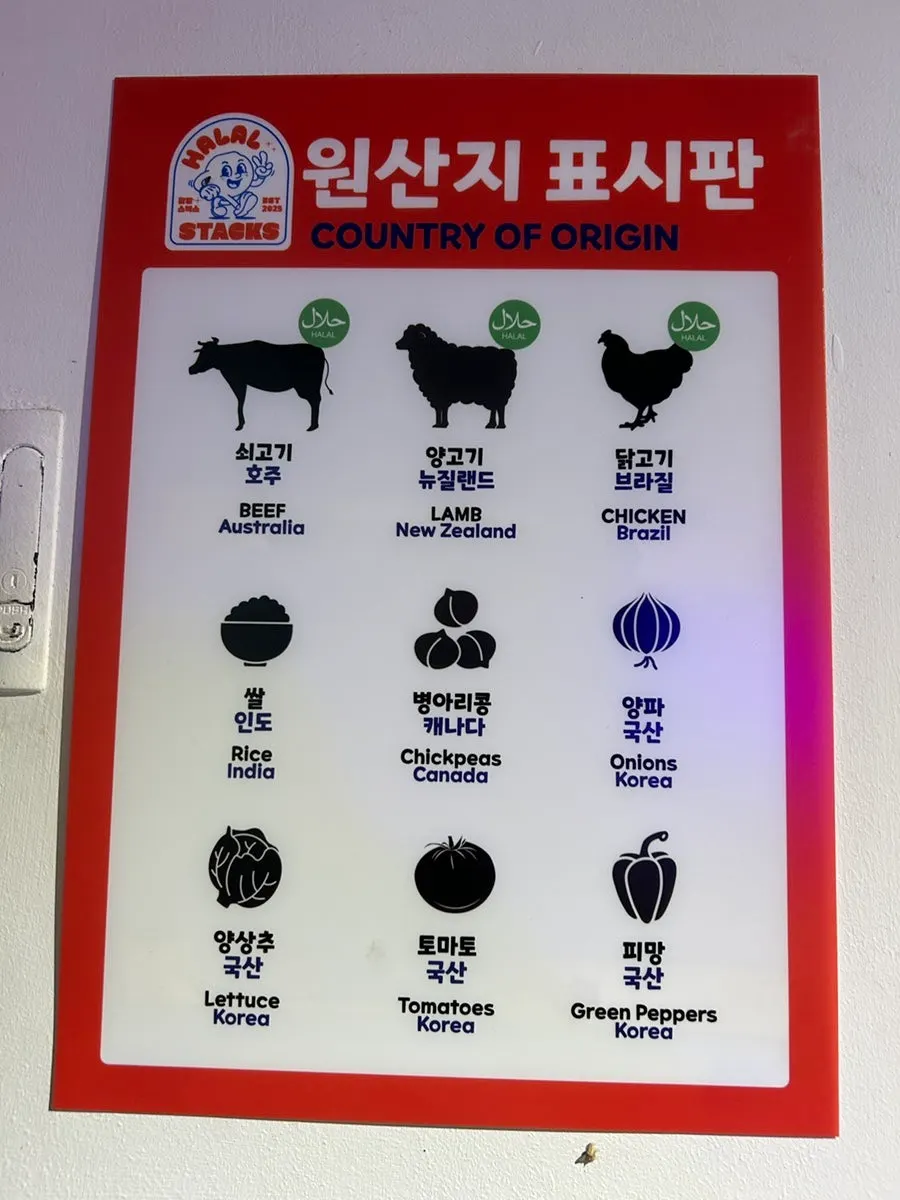 Halal certificate inside the restaurant