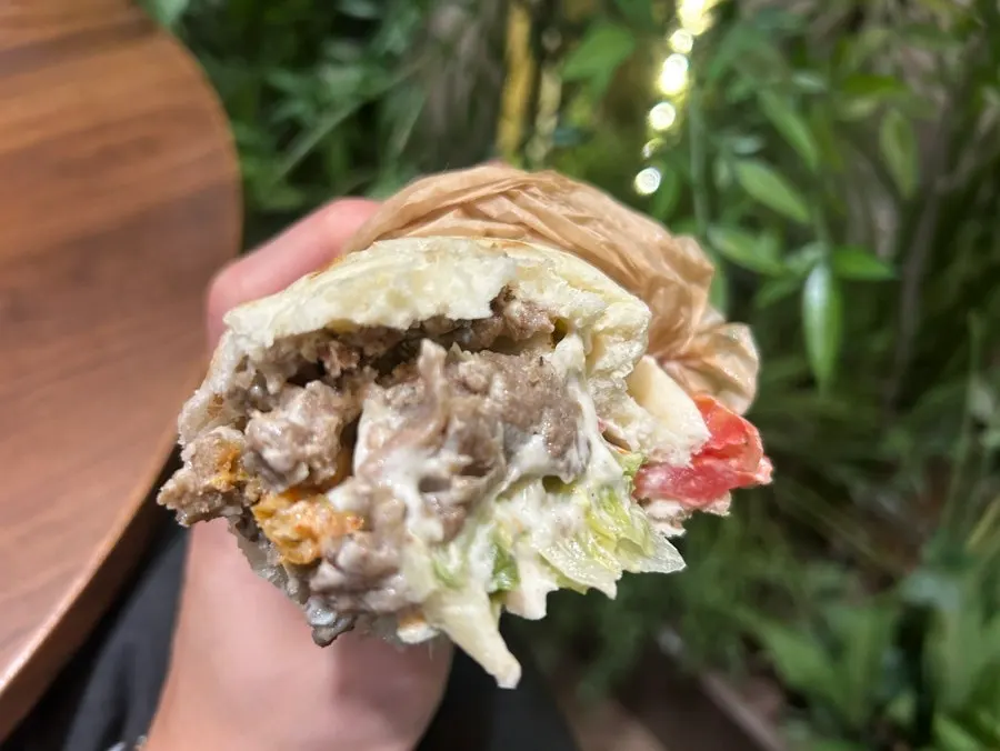 Generously filled gyro sandwich