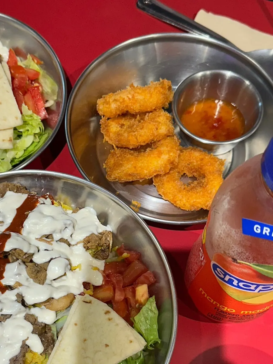 Combo Platter with gyro and chicken
