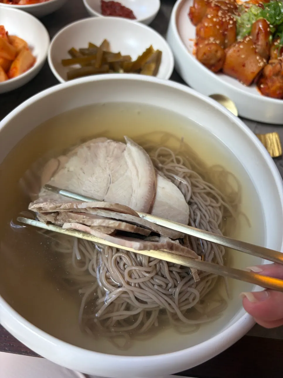 Anok mul Pyongyang naengmyeon in clear broth