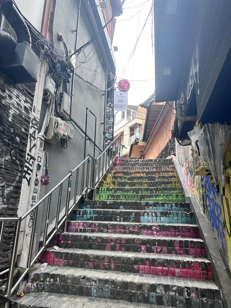 View before visiting Anok in a Hongdae alley