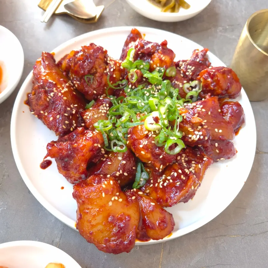 A full table spread of Korean dishes at Anok