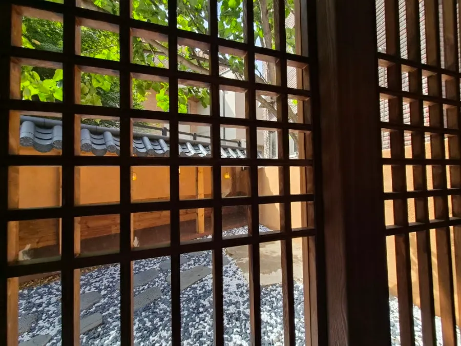 Seating and hanok atmosphere inside Anok