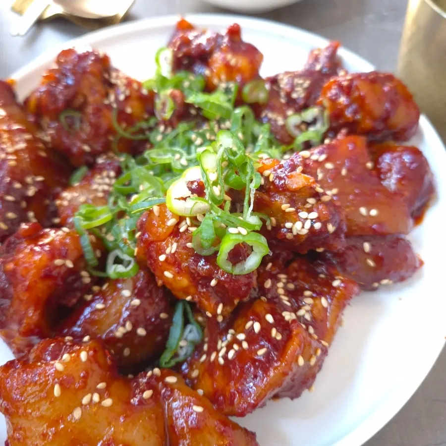 Chewy braised pork tail at Anok, a hanok-style restaurant in Hongdae