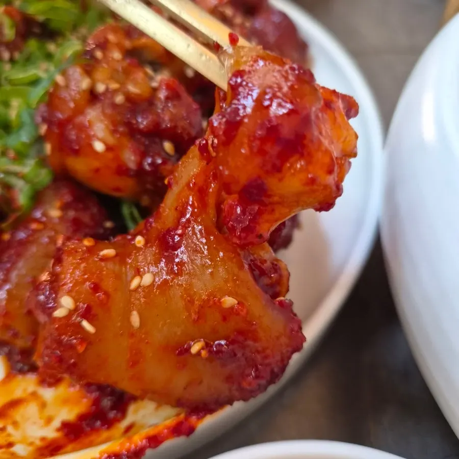 Chewy braised pork tail at Anok, a hanok-style restaurant in Hongdae