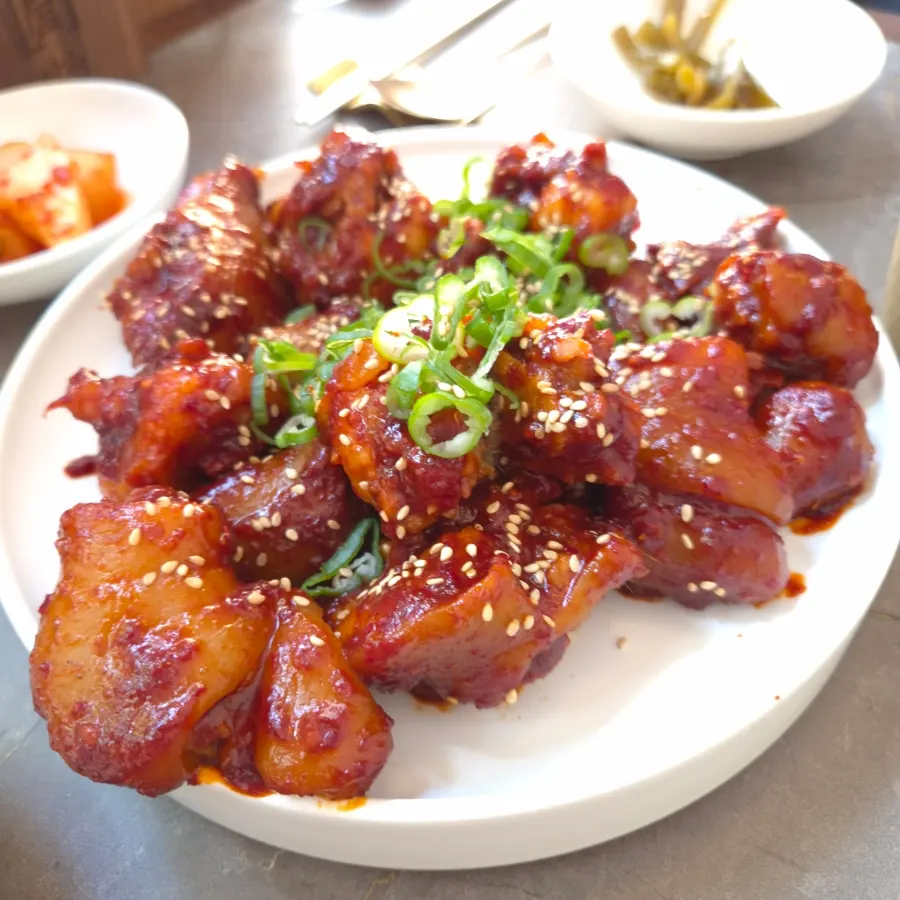 Chewy braised pork tail at Anok, a hanok-style restaurant in Hongdae