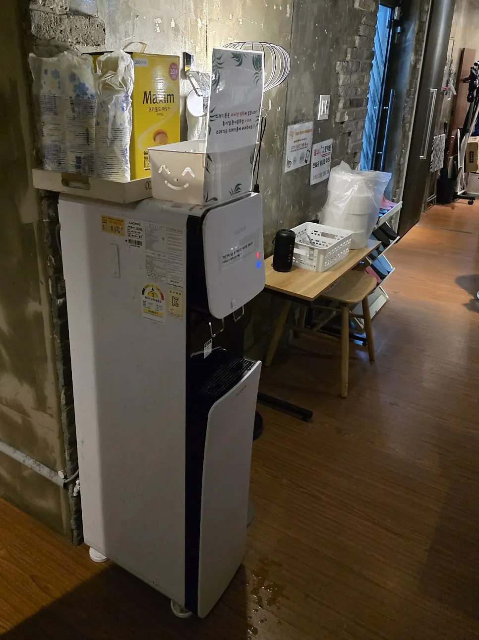 Indoor slippers arranged in a corner of the store