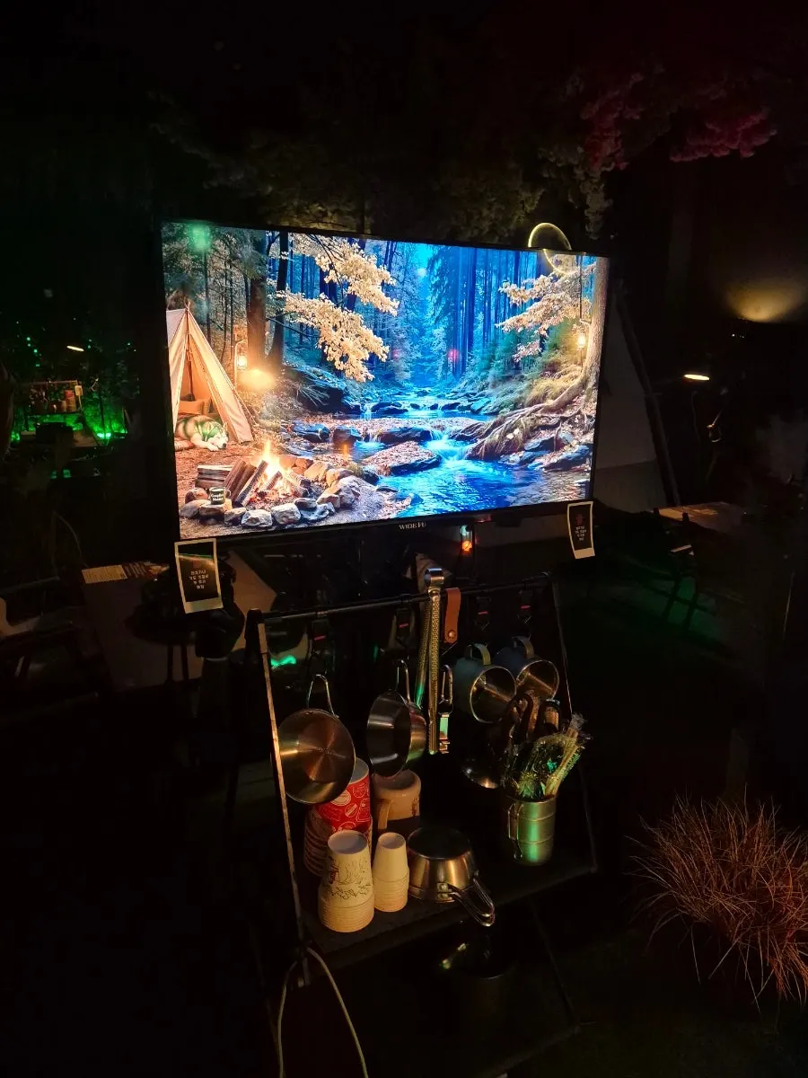 Indoor camping space that is great for photos