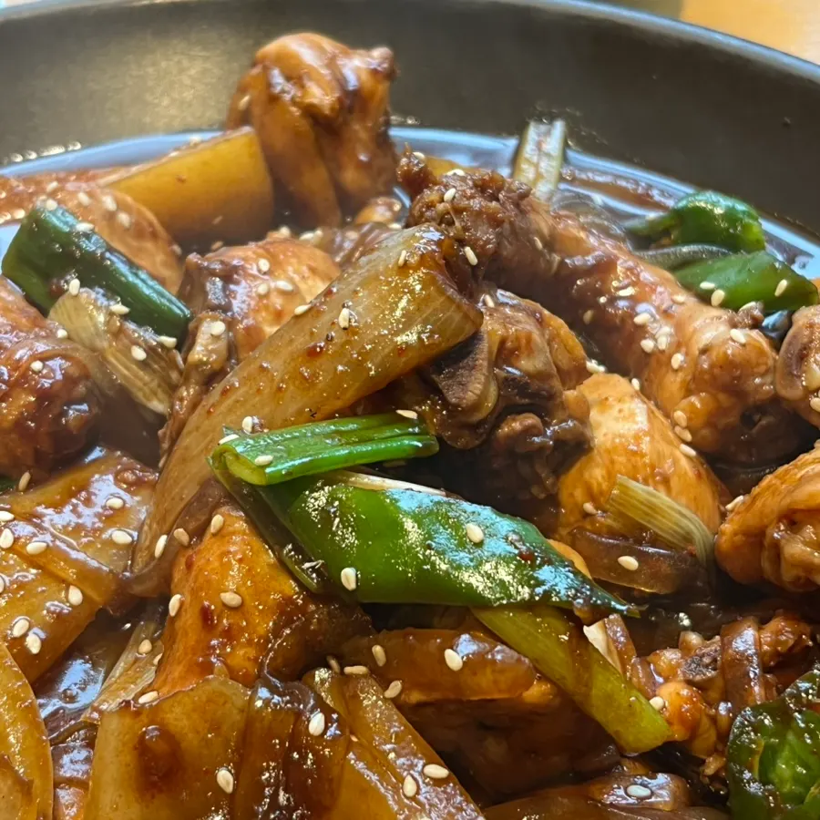 Chicken leg soaked in soy sauce from the jjimdak