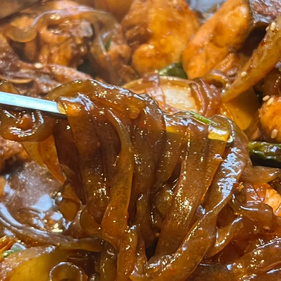 Potato soaked in soy sauce from the jjimdak
