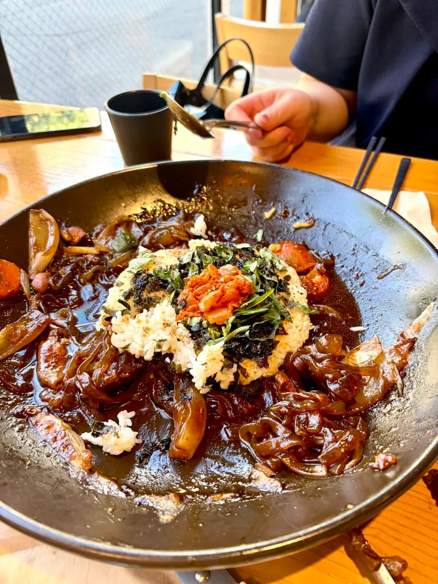 Ongbap mixed into jjimdak sauce