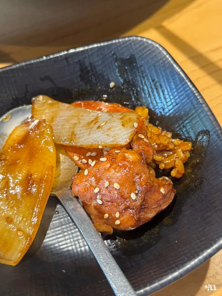 Crispy rice add-on paired with the jjimdak sauce