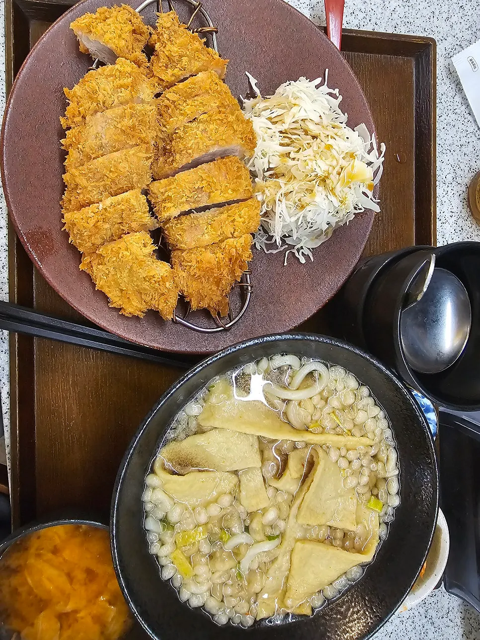 Set for two with salad and katsu