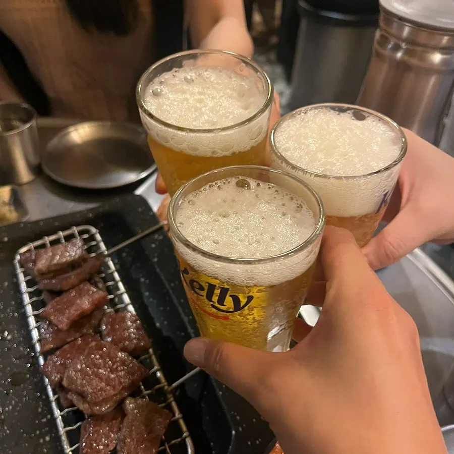 A cold beer enjoyed alongside the meat