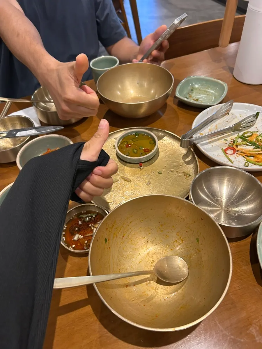 싹 비운 도온정 홍대직영점 상차림