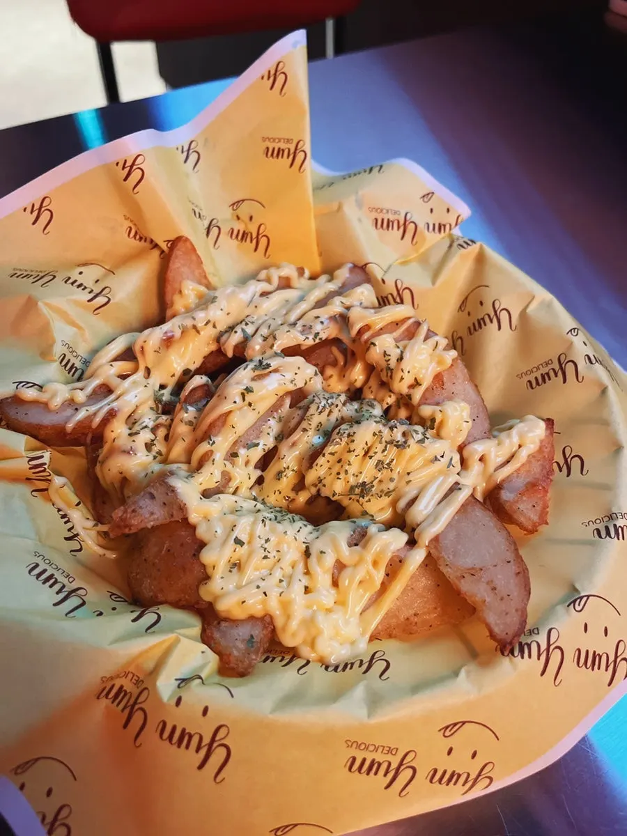 Picking up a wedge potato