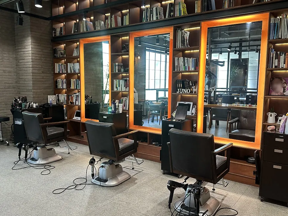 Atmospheric styling seat with a bookshelf and lighting