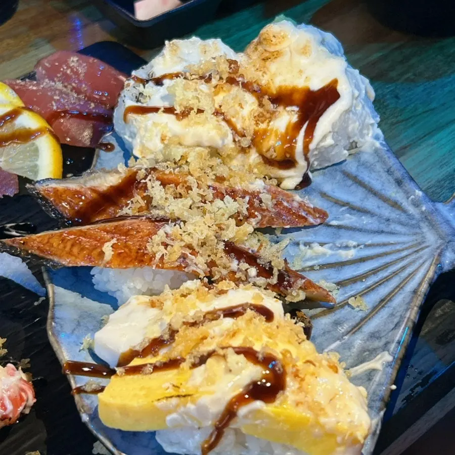 Shrimp tempura included with the set