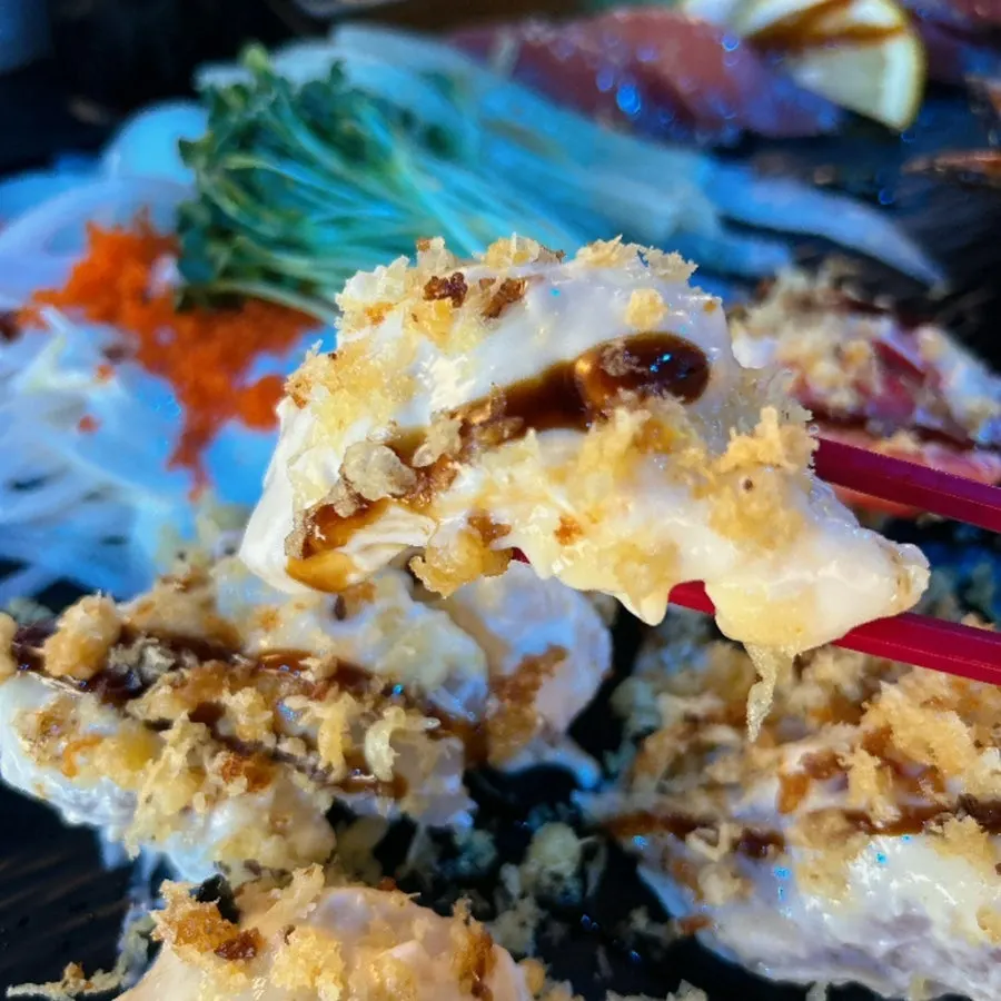 Close-up of long-tail flounder sushi
