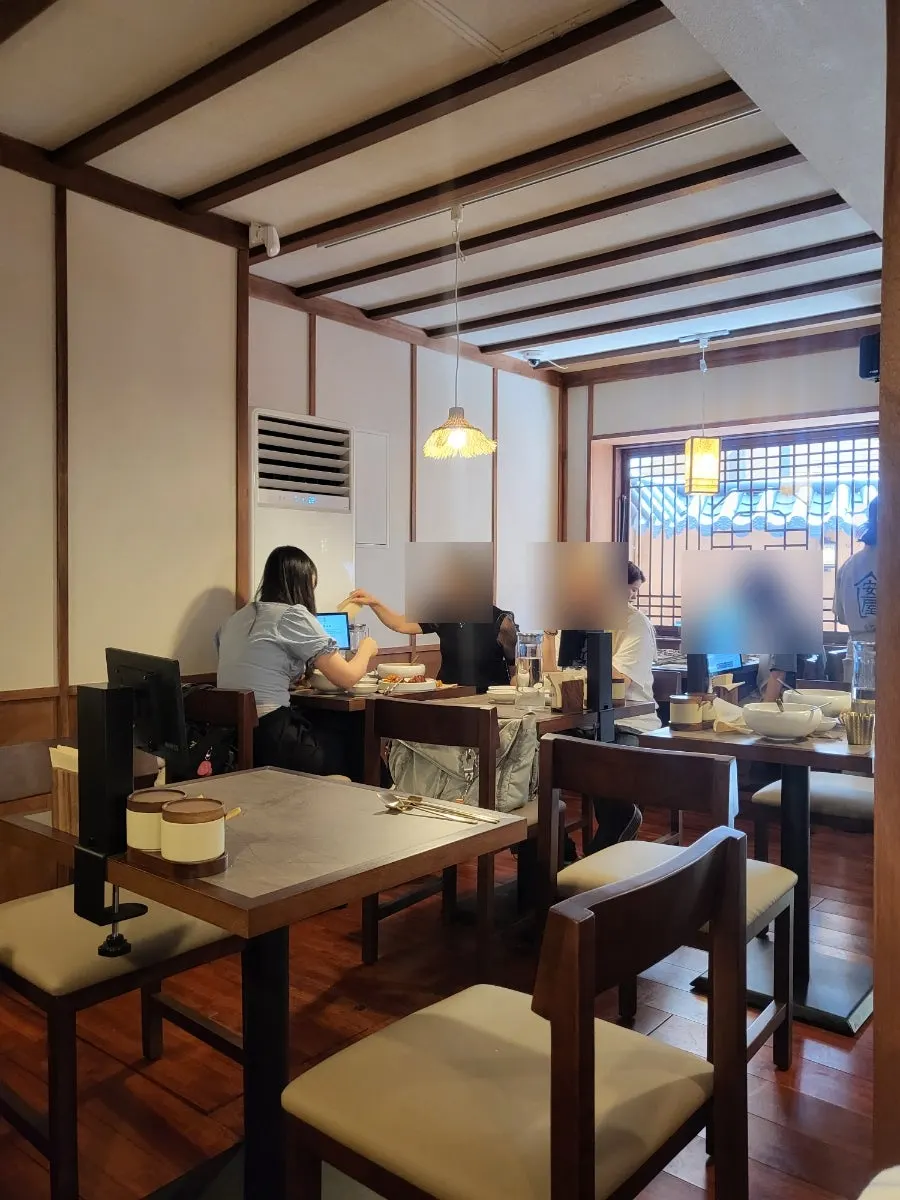 Traditional landscape paintings inside Anok