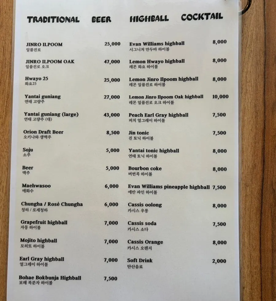 MANDOO BAR gyoza menu