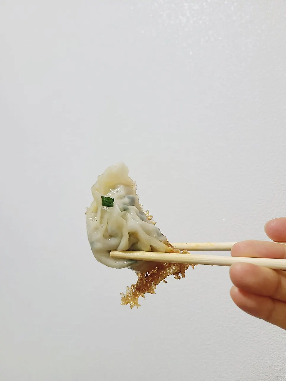 타코 교자 속재료가 보이는 단면