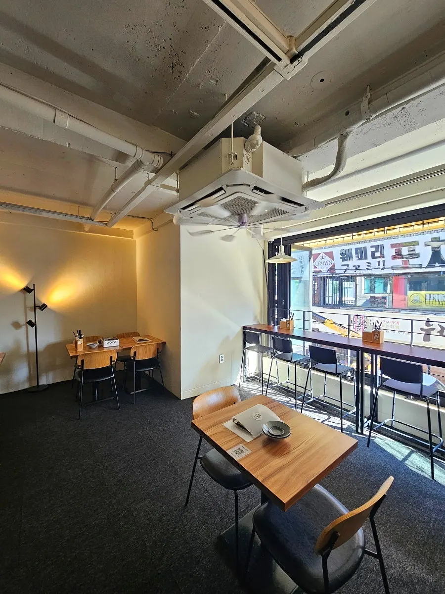 Seating on the 2nd floor of MANDOO BAR