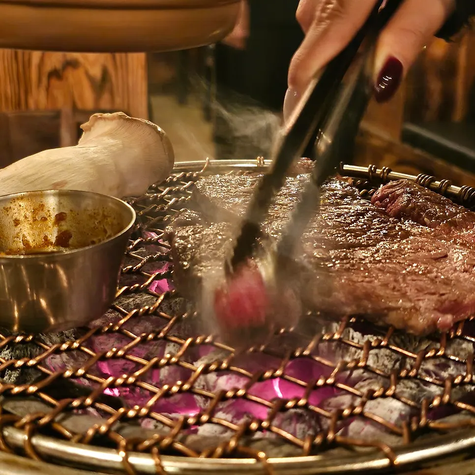 A meat set plate with hanwoo and hanpork together