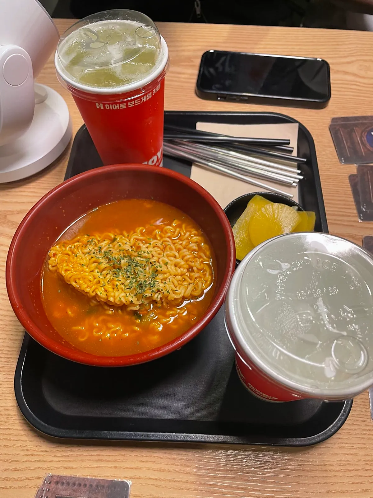 Ramen ordered at the board game café