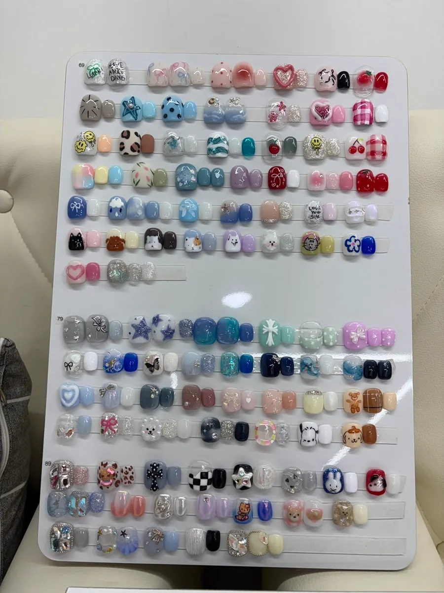 Glamorous sample nails with added parts