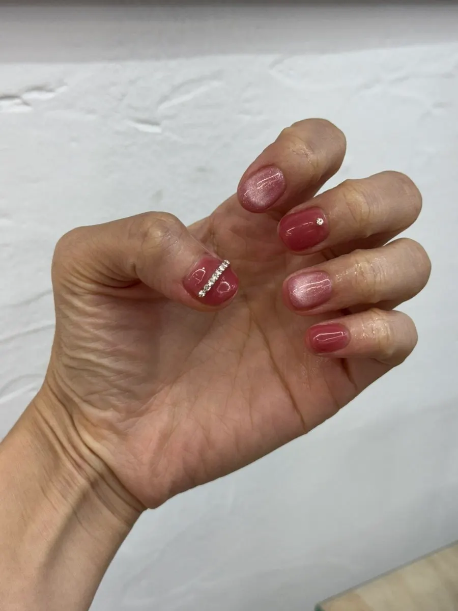 Dried rose pink nails finished in 40 minutes