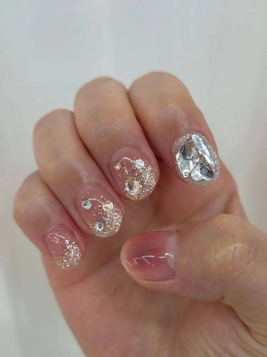 The finished September monthly art sparkling with stones