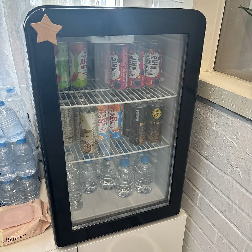 Fridge stocked with drinks inside Byuazeu