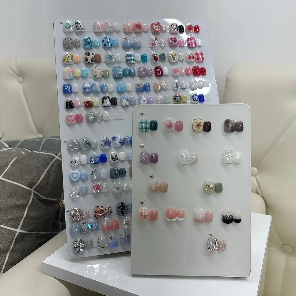 Wall covered with nail design samples