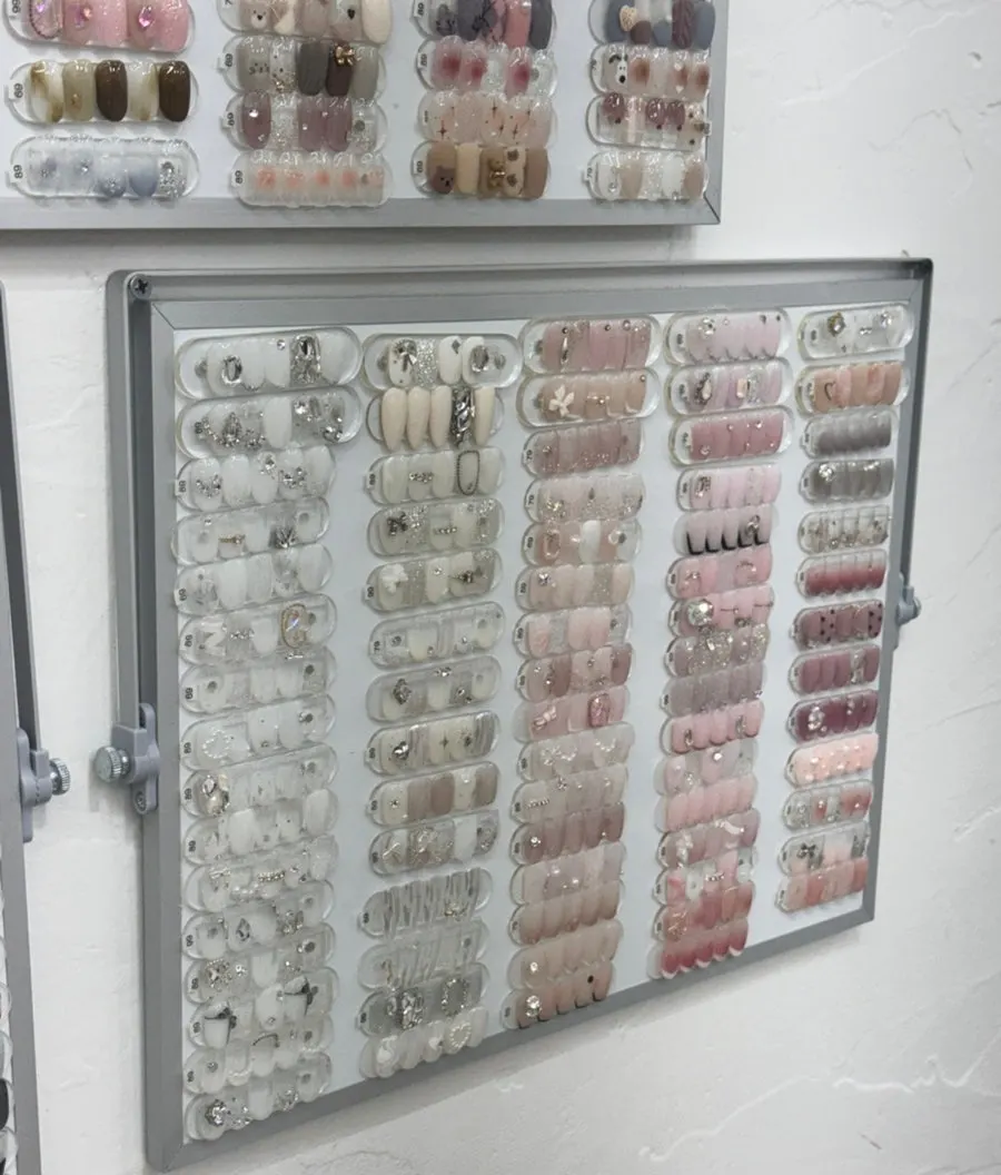 Silver-toned nail design samples