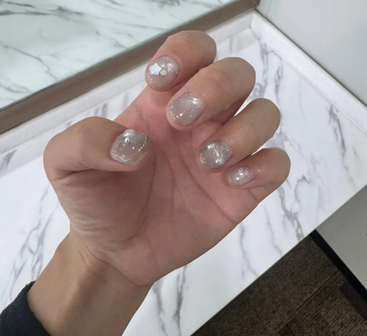 Finished silver wedding nails